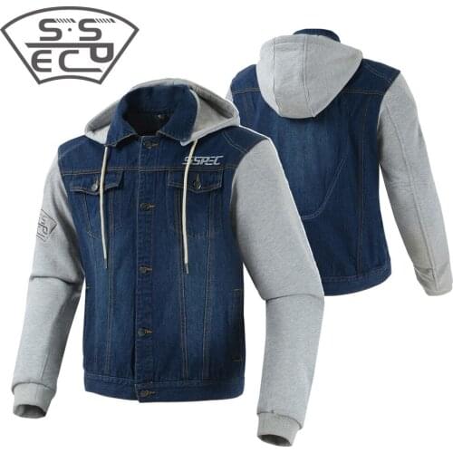 SSPEC Breathable Motorcycle Jacket Retro Denim Vintage Motorcycle Riding Jacket Summer Autumn Moto Motorcycle Clothes Men