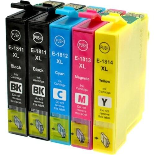 Vilaxh T1811-T1814 Compatible Ink Cartridge 5PCS For EPSON XP-212 XP-215 XP-312 XP-315 XP-412 XP-415 XP-225 XP-322 XP-325
