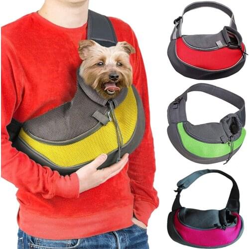 Breathable Dog Cat Carrier Shoulder Bag Pouch Mesh Oxford Sling Pet Travel Tote Outdoor Travel Handbag For Puppy Medium Pet