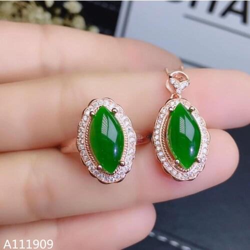 KJJEAXCMY boutique jewelry 925 sterling silver inlaid Natural jasper pendant ring Female suit support detection exquisite