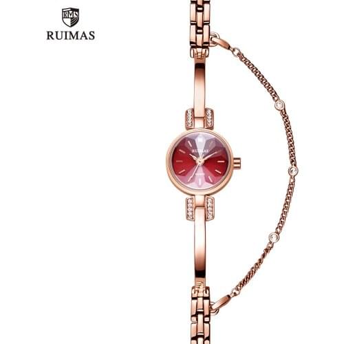 RUIMAS Luxury Crystal Watch Women Waterproof Rose Gold Steel Strap Ladies Wrist Watches Top Brand Bracelet Relogio Feminino 313