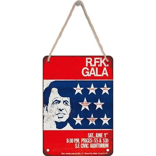Sign 8 X 12 Inches 1968 Robert F. Kennedy Celebrity Gala Wooden Sign