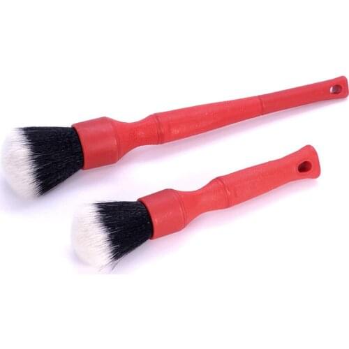 1 Set Red Interior Panel Dashboard Air Condition Cleaning Tools Ultra Soft Portable Hair Car Detailing Brushes