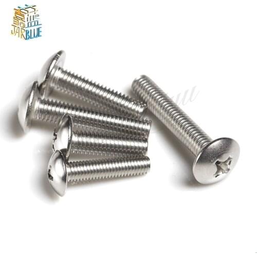 10/50 Pcs Parts M2.5 M3 M4 M5 M6 304 A2-70 Stainless Steel Jisb1111 Phillips Braguero Flat Head Large Round Cross Bolt L=3-50 Mm