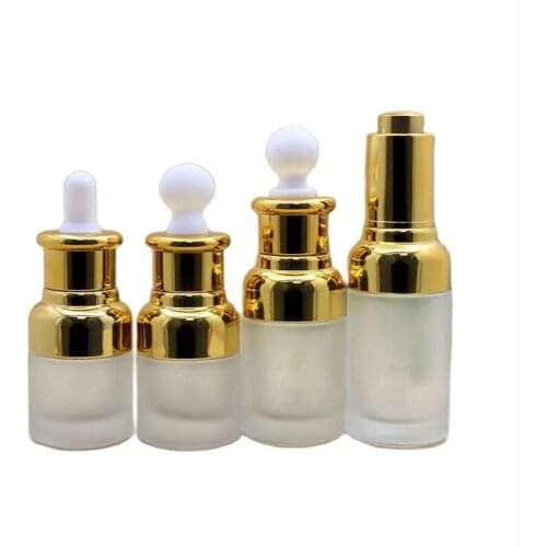 20ml frosted glass bottle gold shoulder collar White Bulb Dropper serum/oil/essence/liquid toner spot removal dropper bottle