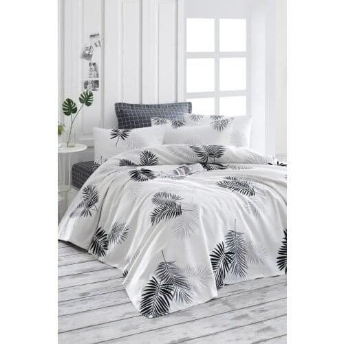 2021 PIQUE Set Turkish Cotton With Pillowcase Bedspread Sets Bed Linen Sheet Modern For Summer Full Size Duvet Cover B&W