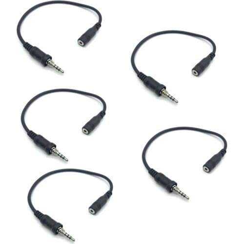 5pcs 3.5mm Female Plug Connector Audio Transfer Cable for YAESU Vertex VX-7R VX-6R VX-177 VX-170 Twoo Way Radio Headset Earphone