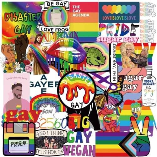 50Pcs Gay Vegan Graffiti Stickers For Notebook Skateboard Laptop Luggage Waterproof Decal Not repead Sticker For Adult
