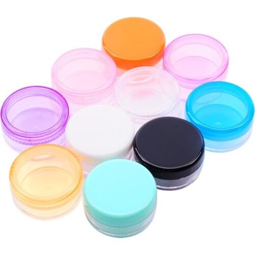 50pcs/lot 3g 5g Mix Color Small Empty Cosmetic Refillable Bottles Plastic Eyeshadow Makeup Face Cream Jar Pot Containers RB03