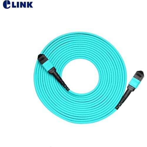 8/12 cores MPO-MPO OM3 patchcord female male 1 3 5 10 15m fiber optic patch lead round aqua cable OM3 MTP 12 strands ftth jumper