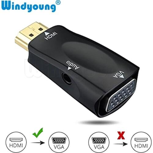 HDMI to VGA Adapter Audio Cable Converter Male to Female Support HD 1080P for Xbox360 PS3 PS4 PC Laptop TV Box Projector Cable