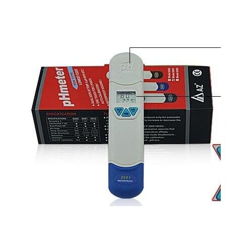 AZ-8682 IP65 Water Proof Pen PH Meter and Temperature Tester with LCD Dual Display
