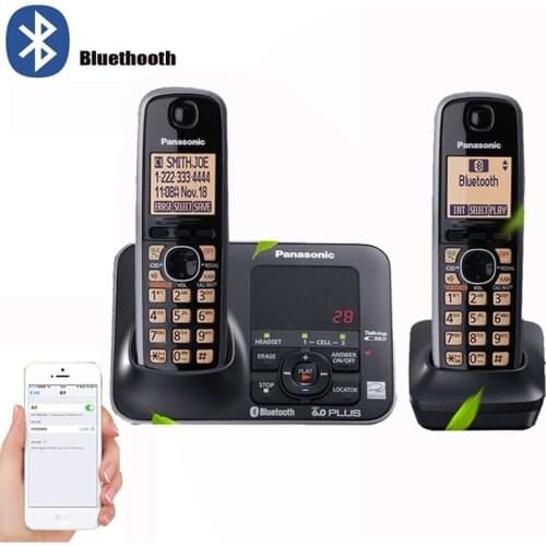 Bluethooth Fuction DECT 6.0 Digital Cordless Landline Telephone With Answer System Call ID Handfree Home Wireless Phones Black