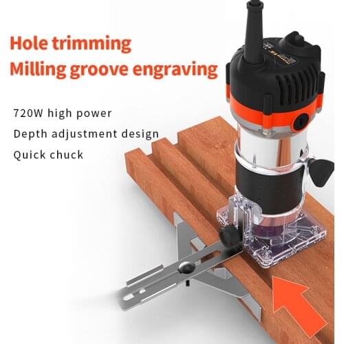 800w 30000rpm Wood Router Tool Combo Kit Electric Woodworking Machines Power Carpentry Manual Trimmer Tools With Milling Cutter