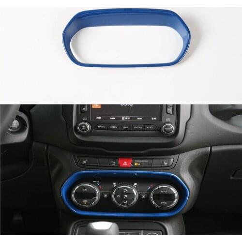 For Jeep Renegade 15-16 Interior Car Styling Air Condition Button Switch Decor Frame Cover Trim Sticker Chrome ABS 1Pcs