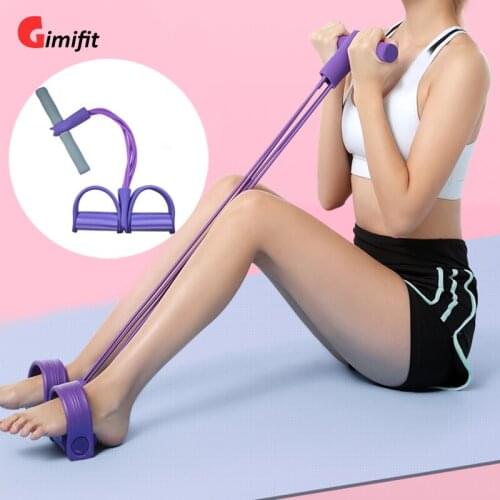 Weight Loss Resistance Bands Fitness Equipment 4 Strain Tube Trainer Chest Foot Expander Pull Leg Gym Latex Rope
