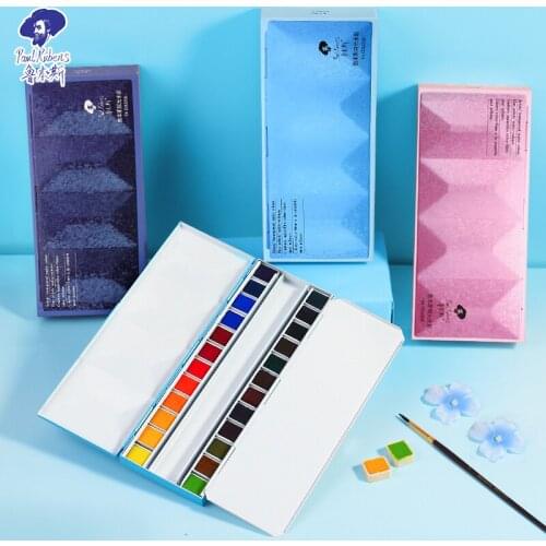 Officall Paul Rubens Watercolor Paint Set 24 Colors Solid Sparkling Giftbox for Artists and Hobbyists