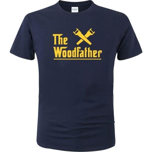 Summer NEW Fashion The Woodfather Carpenter Worker Print T Shirt Men Short Sleeve Cotton Casual T-shirts