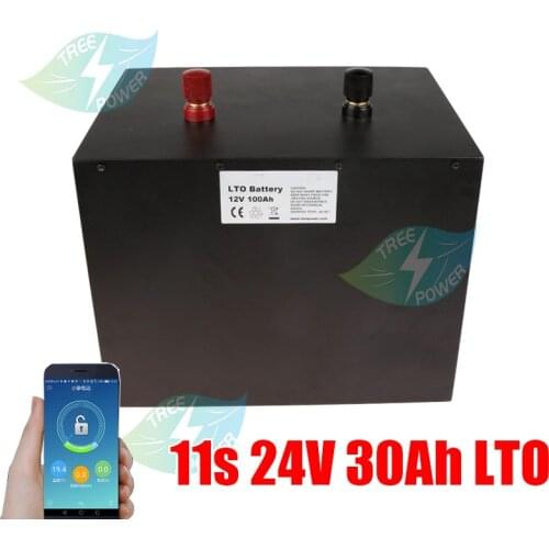 Lithium titanate 24v 30ah LTO battery pack BMS deep cycle for Solar System bike machine monitor invert +5A Charger