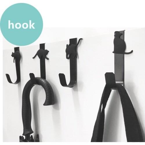 Wall-Mounted Creative Hook Household Cat Decoration Hook Multifunctional Stainless Steel Living Room Bedroom Cabinet Door Hook