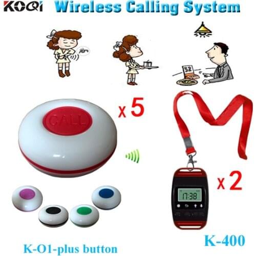 Table Buzzer Call System For Restaurant Newest( 2pcs Watch + 5pcs Call Buzzer)