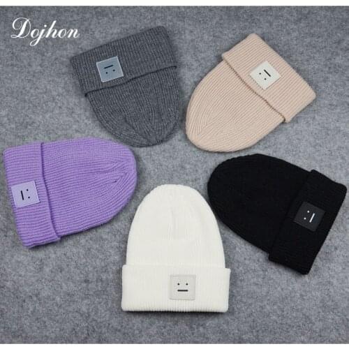 Photo Props Hot Square Smile Face Baby Hats Knitted Warm Kids Caps Hats for Baby Boys Girls Winter Girls Hats Beanies for Baby