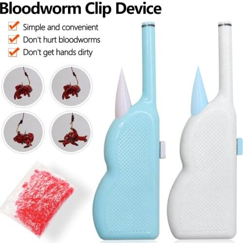 ABS Fishing Baits Bloodworm Clip Device Earthworm Clip Fishing Tackle Fishing Baits Lure Accessory with 250 Rubber Bands