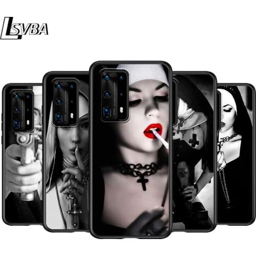 Sexy Nun Sister For Huawei P Smasrt 2018 2019 2020 2021 Smart S/Z Smart Plus Smart Pro Black Soft Cover Phone Case