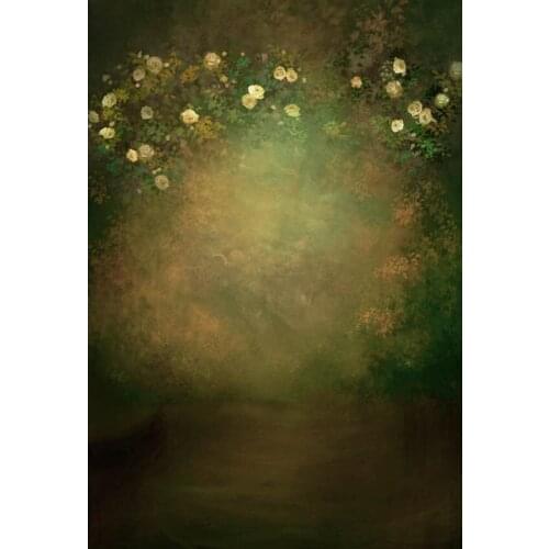 Fairy Tale World Background For Photography White Roses Green Leaves Oil Painting Backdrop For Baby Shower Wedding Party Decor