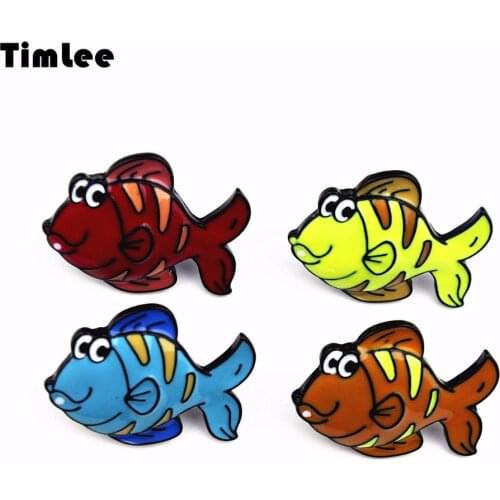 Timlee X257 BD Cartoon Small And Pure And Fresh C Fish Sweet Brooch Pins,Fashion Jewelry Wholesale