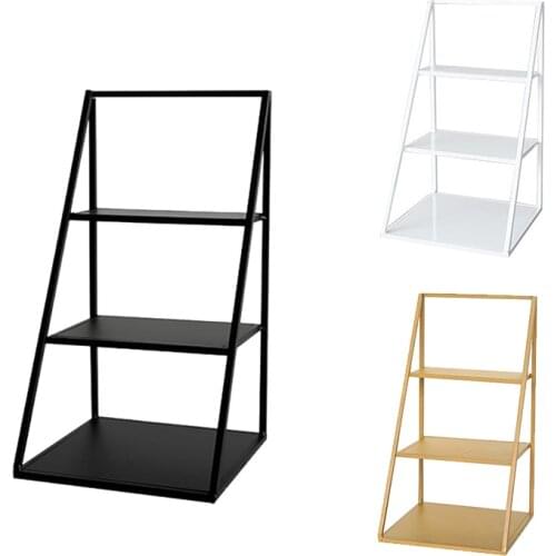 3-Layer Storage Rack Wrought Iron Cake Stand Dessert Stand Jewelry and Perfume Display Stand for Desktop