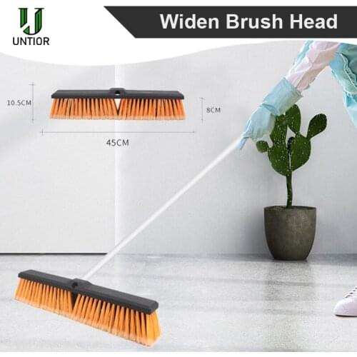UNTIOR Widen Floor Broom Cleaning Brush Stiff Bathroom Brush Adjustable Length Courtyard Garage Lobby Mall Market Floor Broom