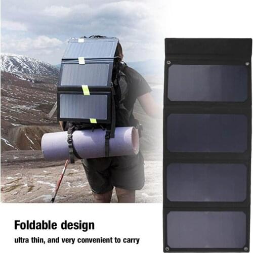 Outdoor Solar Panel Dual USB Output 24W/5V Waterproof Foldable LED Monocrystalline Silicon Solar Panel for Smartphones