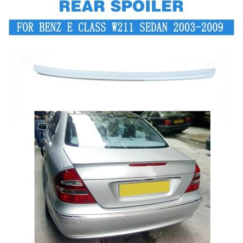 Rear Trunk Boot Spoiler Wing For Benz E Class W211 Saloon 2003 - 2009 PU Unpainted Grey Primer