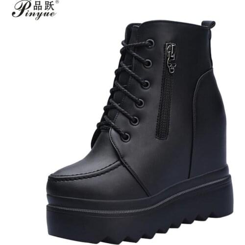 Martins boots womens new temperament England wind autumn new slim motorcycle thick bottom heighten short boots