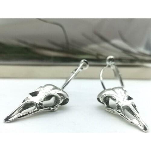 Crow Skull Earrings 3D Alloy Copy Crow Hi P Crow Earrings Women Halloween Party Gift Witch Gift