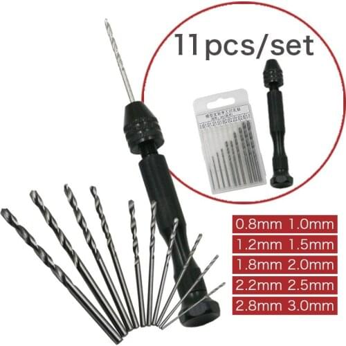 1set Mini Twist Drill Bit Micro Aluminum Hand Drill Bit Keyless Chuck Reamer Hand Twist Drill Clamping