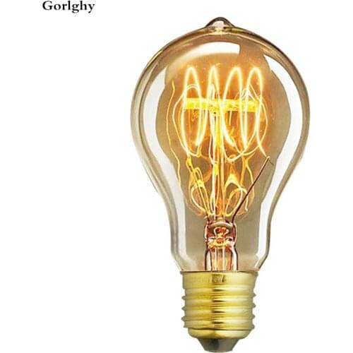 1pcs Filament Lamp 60W E27 A60(A19) Warm White Retro Dimmable Decorative Incandescent Vintage Edison Light Bulb for Home/bar
