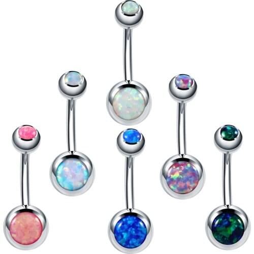 1Pc Stainless Steel Navel Piercing Double Gem Balls Belly Button Rings Belly Piercing for Women Body Jewelry Ombligo Ball Nombri