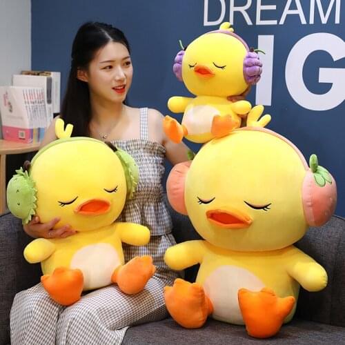 1pc 35/50cm Kawaii Fruits Duck Plush Stuffed Dolls Cartoon Animal Yellow Duck Plush Toys for Children Soft Nap Pillow Kids Gift