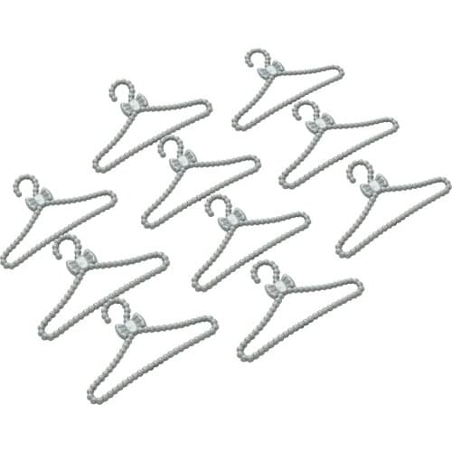 10Pcs Gray Hangers Dress Clothes Accessories For Doll Dolls Pretend Play Girls' Gifts Doll Accessories Wholesale