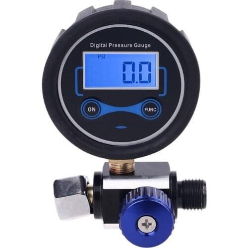 200PSI Airflow Regulator Digital Pressure Gauge Air Adjusting -Valve 1/4 Inch Male Inlet for Spray Air Compressor A0KF