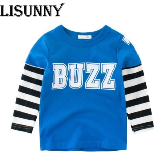 2019 Spring Autumn Boys Girl T-shirt stripe letters Cotton Children Sports t-shirt Kids Shirt Casual Baby Long Sleeve Tees 2-8T
