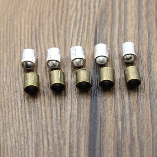 50pcs/lot Antique Silver Bronze, Metal Tube Spacer Beads for Jewelry Making, Big Hole 4.5mm Bracelet Necklace DIY Findings Craft