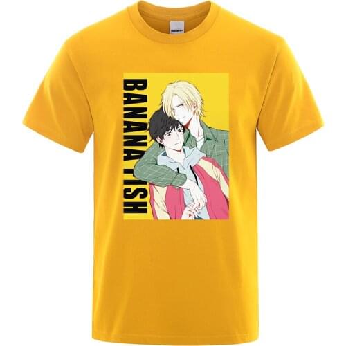 Anime Banana Fish Printing Men Tees Shirt Short Sleeve Comfortable Tops Fashion Loose Tees Shirts Mens Vintage S-XXXL T Shirt