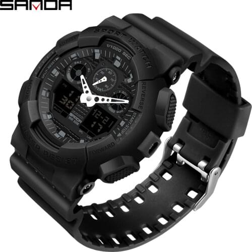 SANDA Fashion Luxury Raise hand light Luminous Mens Quartz Watch Sports 50 Meters Waterproof Calendar Men Watch Reloj de hombre