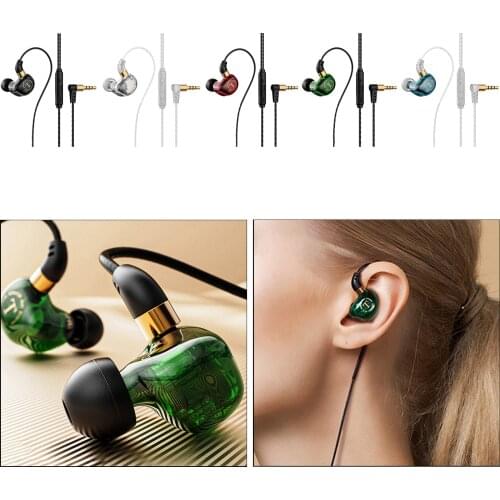 Dynamic HIFI Bass In Ear Earphone Monitor Headphones Earbuds Sport Running With Microphone Noise Reduction Headset