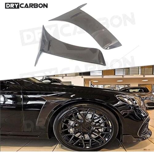 For Benz S Class W222 S63 S65 Carbon fiber Front Bumper Flaps Side Fender Fins Splitters Moulding Trim AMG 2018 2019 Styling
