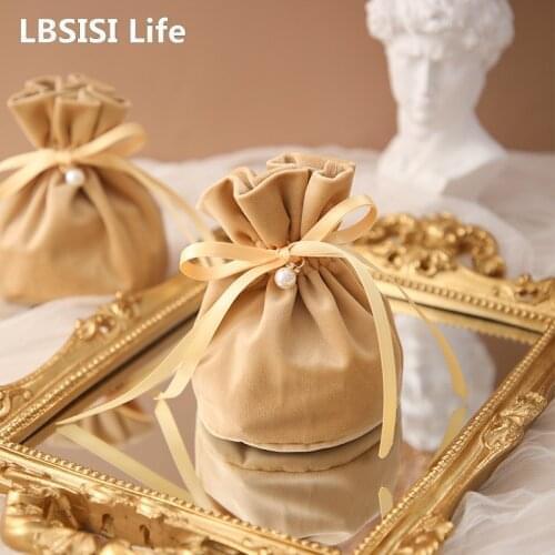 LBSISI Life Thickened Velvet Hand-Bags Birthday Graduation Wedding Party Candy Chocolate Jewelry Gift Packing Decoration