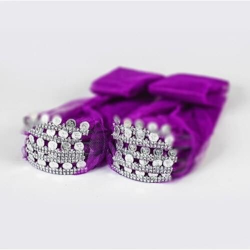 Purple Classic Bridesmaid Tiara & Henna Night Tiara Silver Coin 10Piece Bridesmaid Tiara Set Purple Crown Purple Tulle Bridesmaid